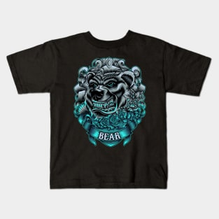 Angry Bear Illustration Kids T-Shirt